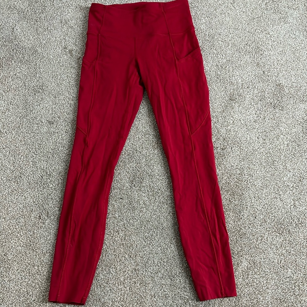 red lululemon leggings